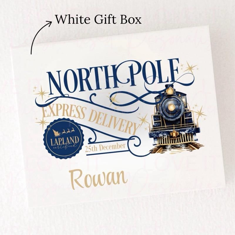 Personalised Christmas Magnetic Gift Box - Pink/Blue Express Delivery Design