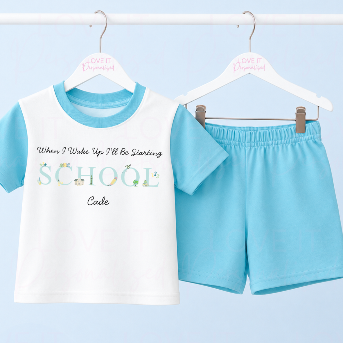 Personalised Starting Nursery/School Short/Long Pyjamas