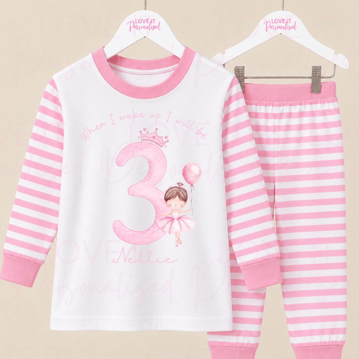 Personalised Ballerina Birthday Pyjamas