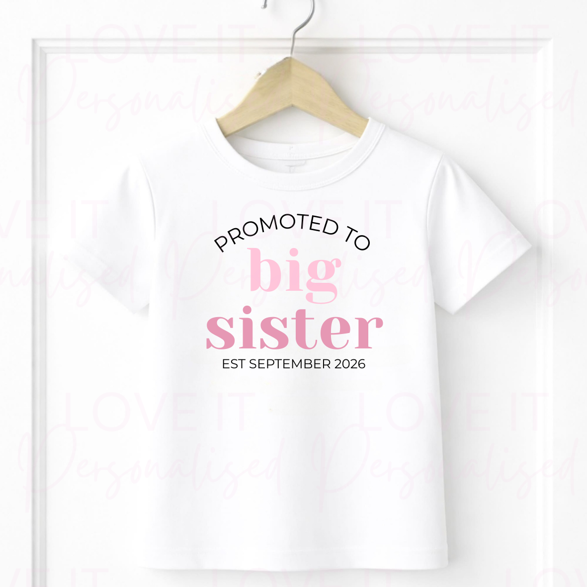 Pink Big Sister T-shirt - Big Sister Announcement