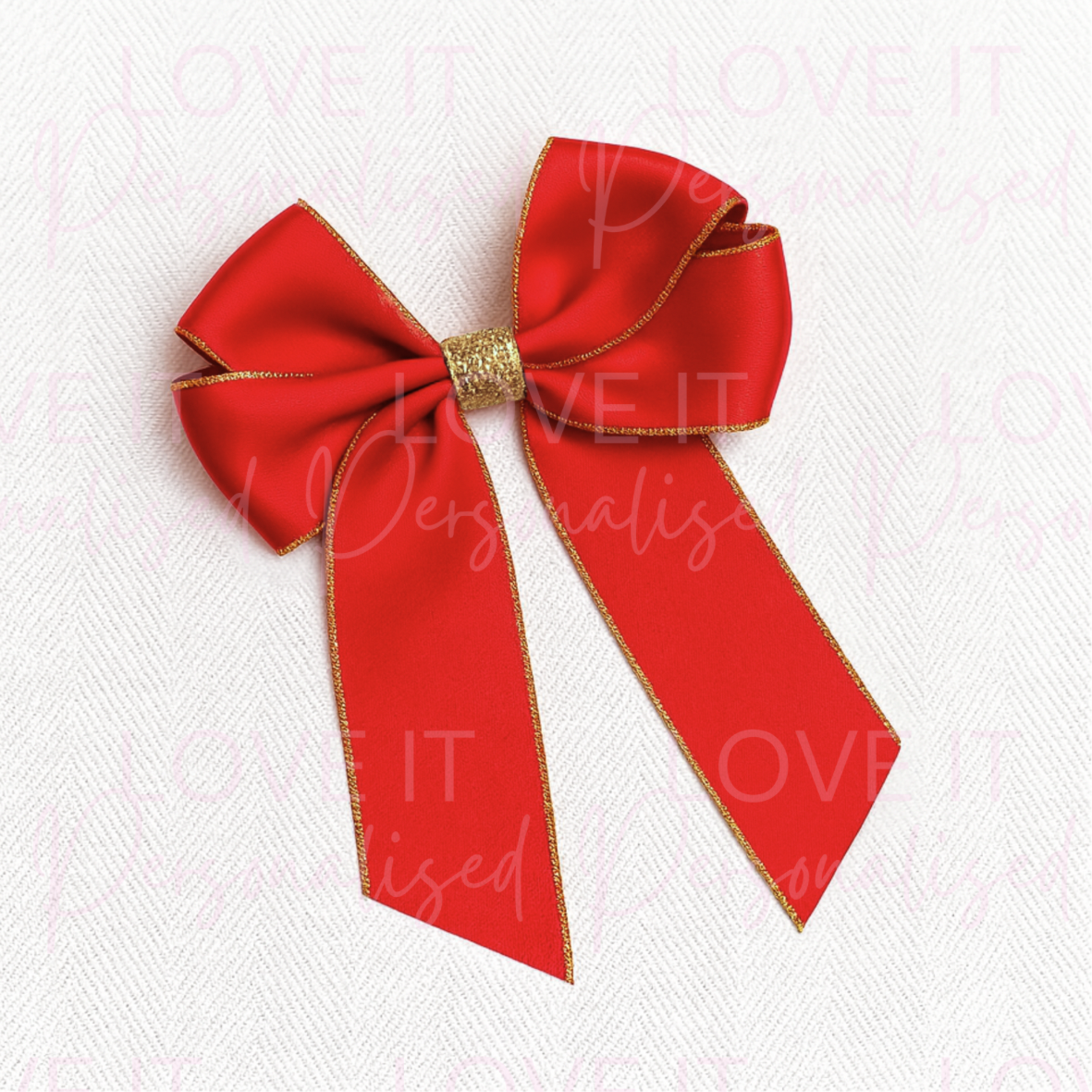 Personalised Glitter Hair Bow - 6 Inch