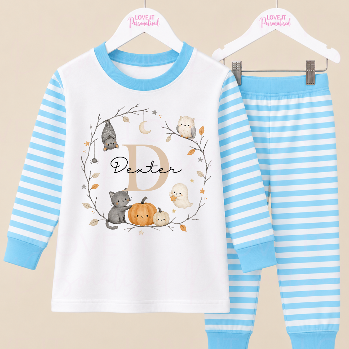 Personalised Children's Halloween Wreath Pyjamas