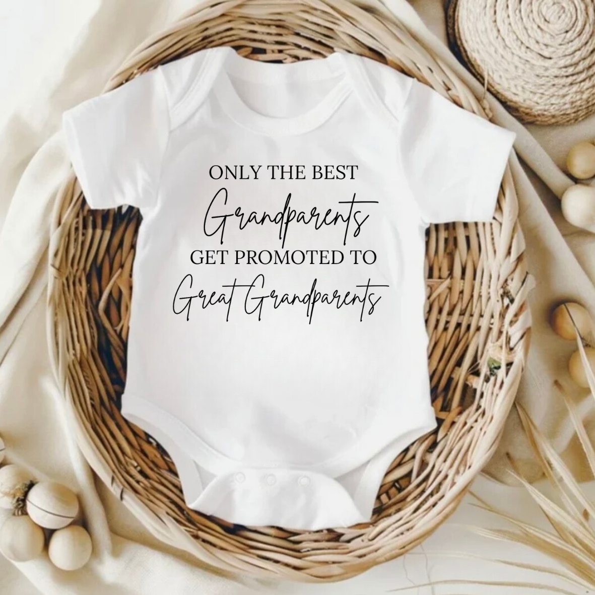 Promoted To Great Grandparents Baby Bodysuit