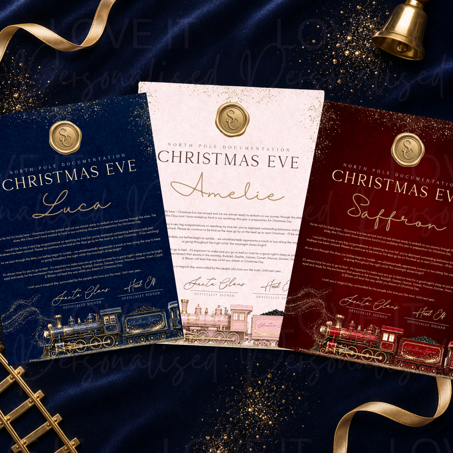Personalised Christmas Eve Express Train Letter