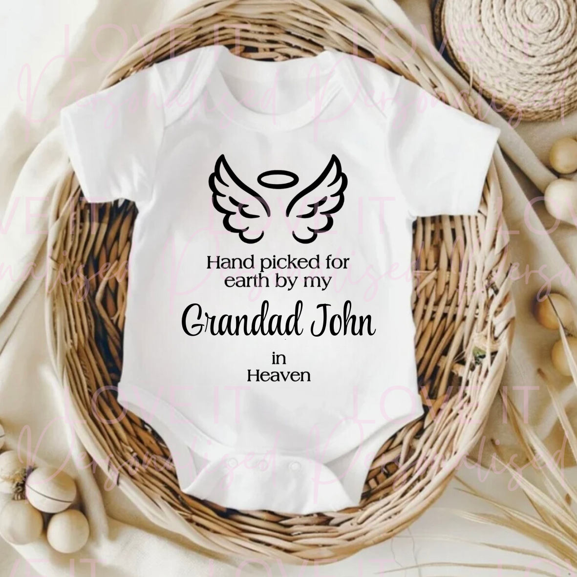 Personalised Hand Picked For Earth By My… Baby Bodysuit