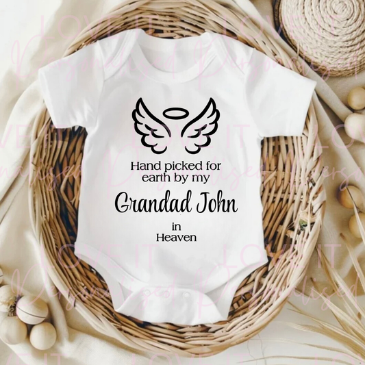 Personalised Hand Picked For Earth By My… Baby Bodysuit