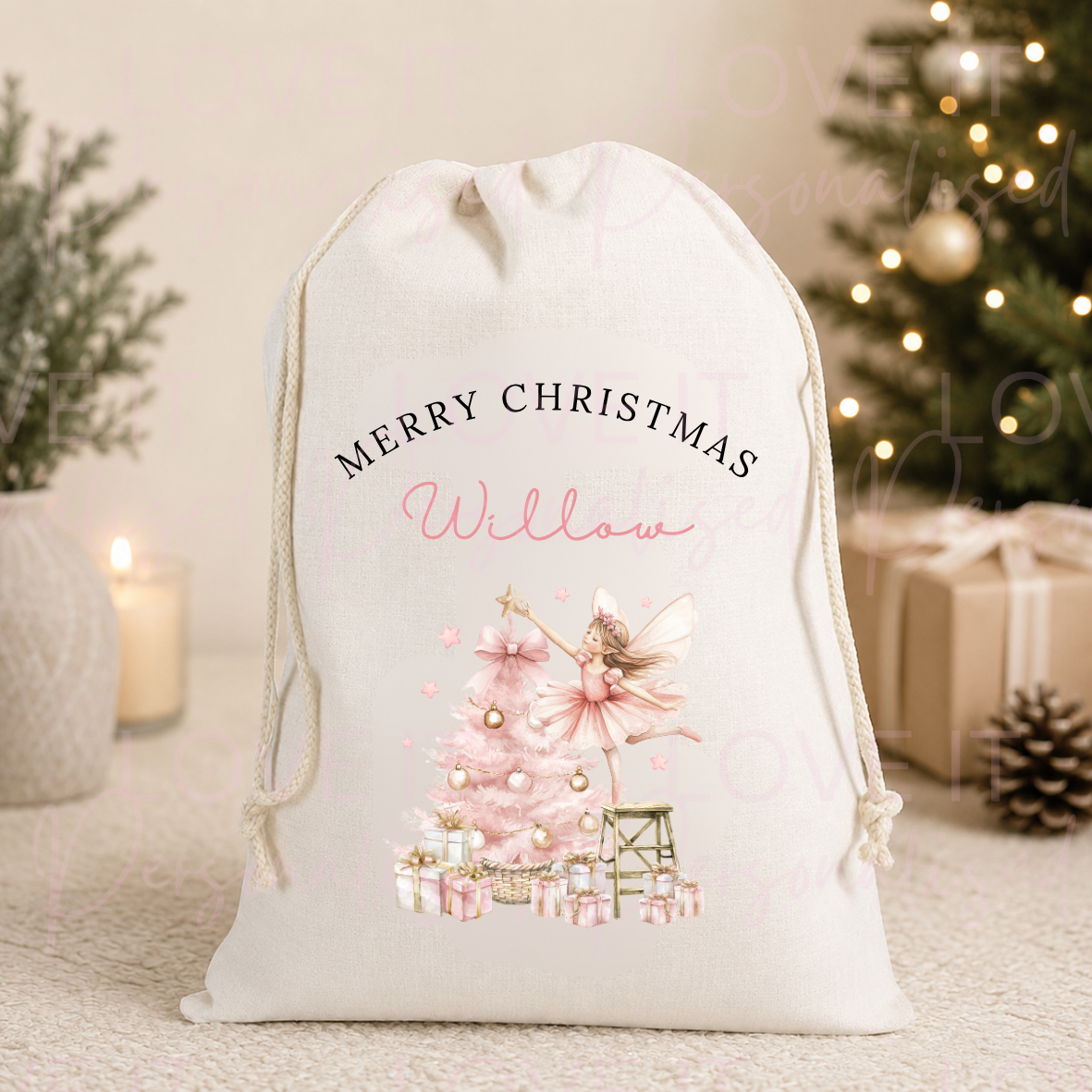 Personalised Fairy Christmas Stocking/Sack