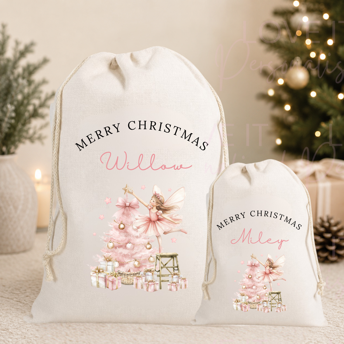 Personalised Fairy Christmas Stocking/Sack
