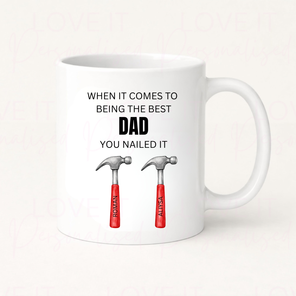 Personalised When It Comes To Being The Best… You Nailed It Blue Handle Mug