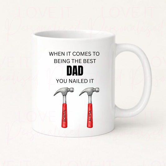 Personalised When It Comes To Being The Best… You Nailed It Blue Handle Mug