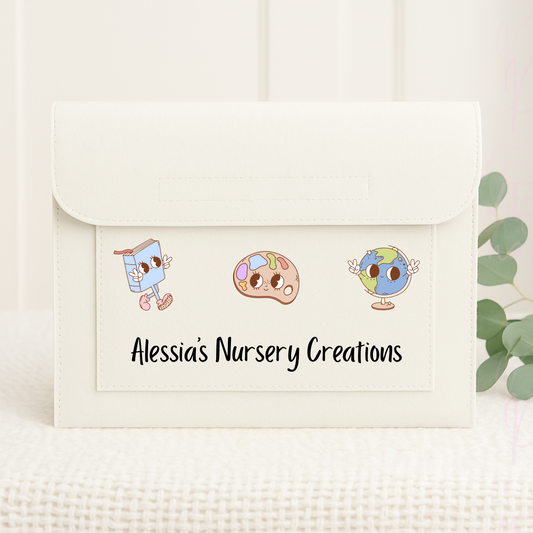 Personalised Nursery/School Creations Keepsake White Polyester Folder