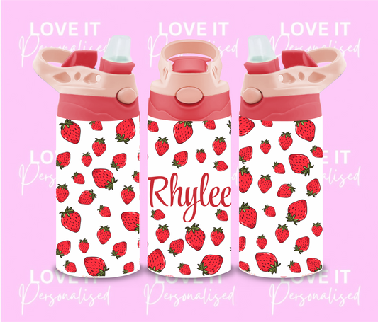 Personalised Strawberry 12oz Water Bottle