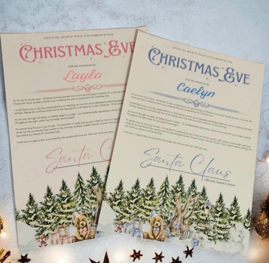 Personalised Christmas Eve Letter Pink Or blue