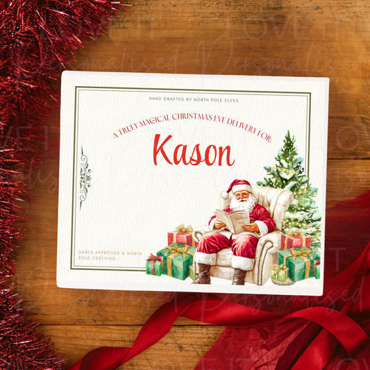 Personalised Christmas Gift/Eve Box - Santa Tree Design