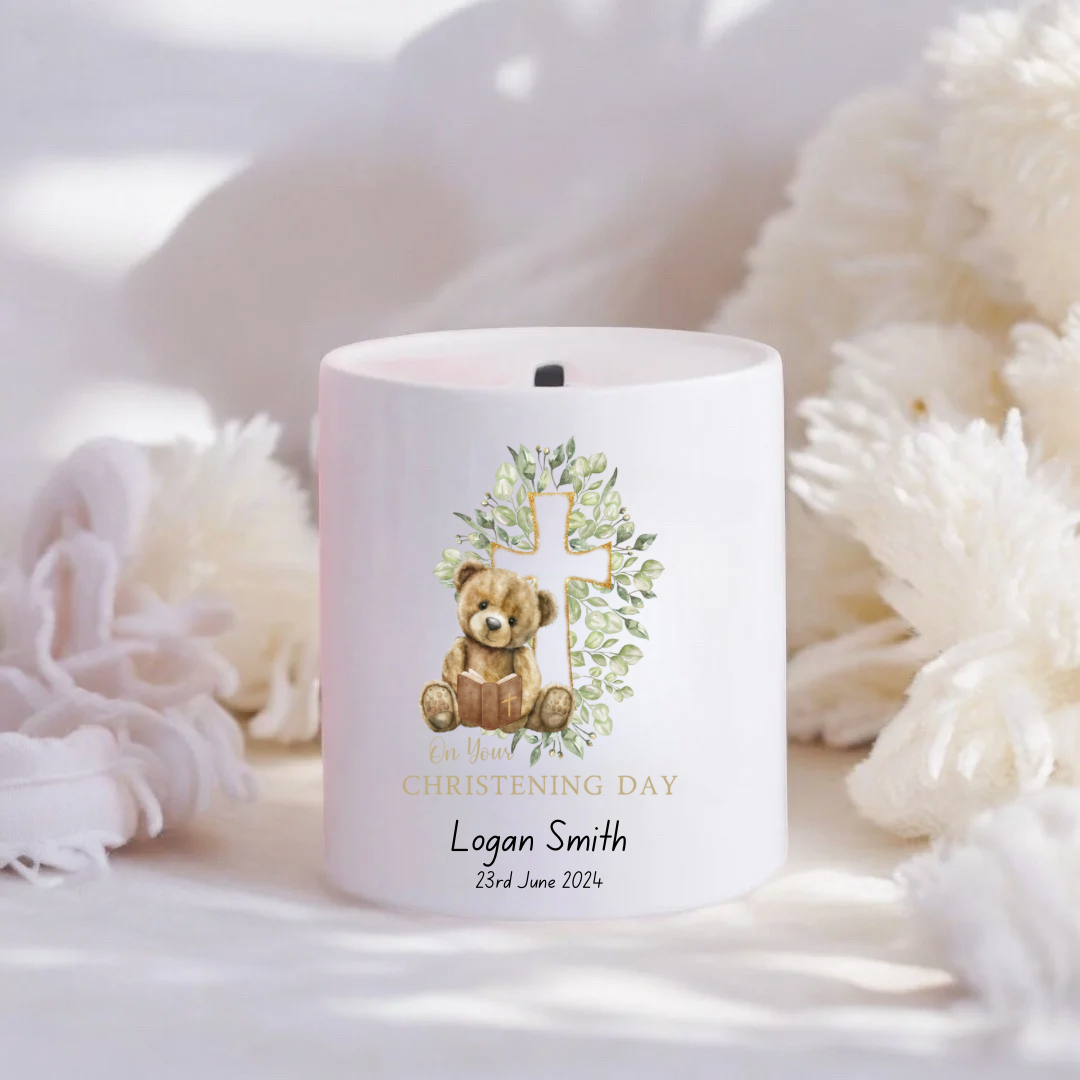 Personalised Money Box - Christening Design