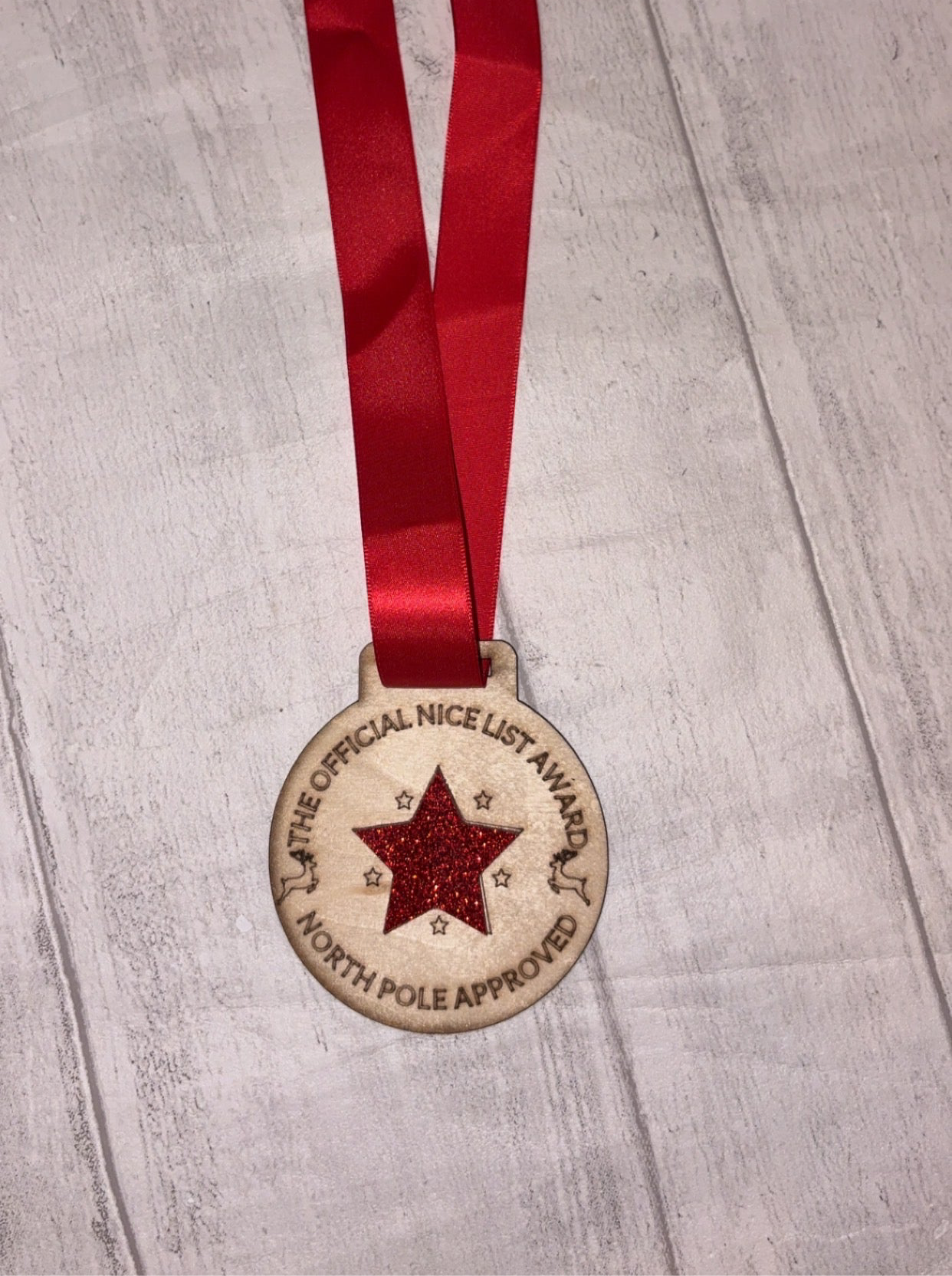 Christmas Wooden Nice List Award Medal