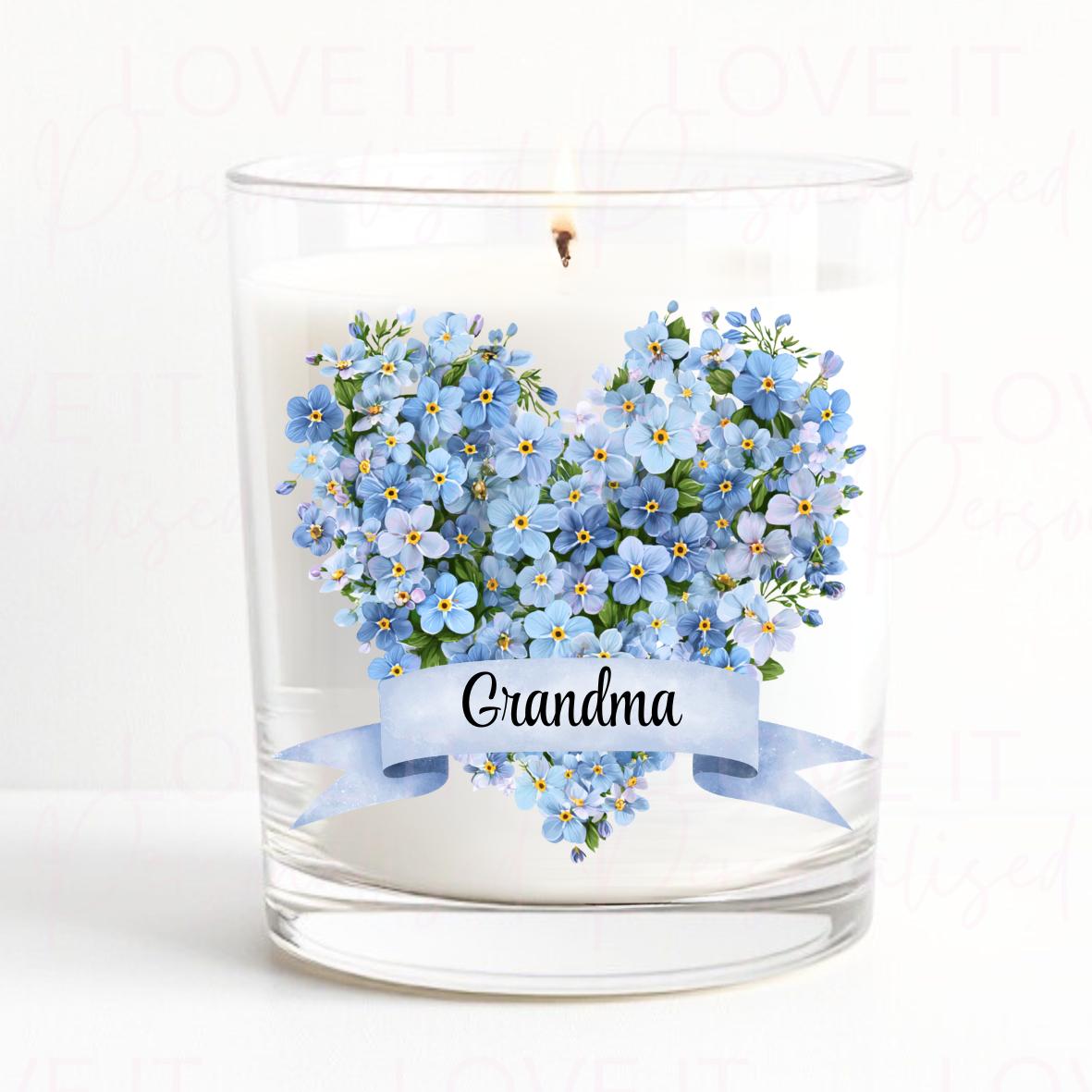 Forget Me Not  Memorial Scented Candle - Gift Decor Ornaments Decoration