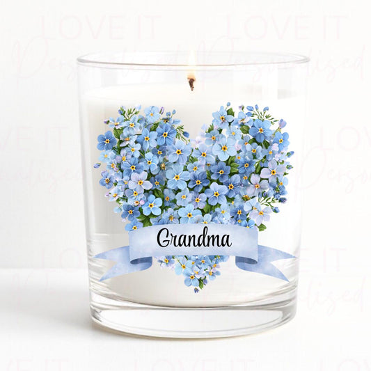 Forget Me Not  Memorial Scented Candle - Gift Decor Ornaments Decoration
