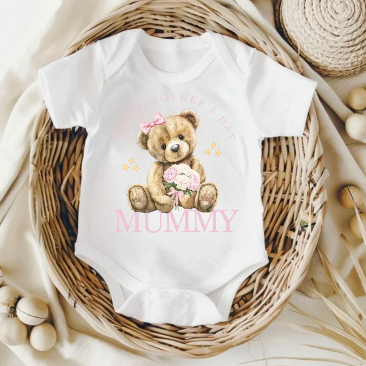 Happy Mother’s Day Pink Baby Bodysuit