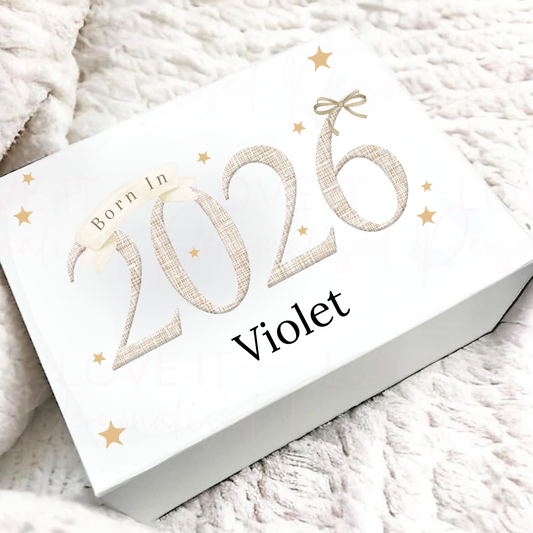 Personalised Born In 2026 Magnetic Gift/Memory Box