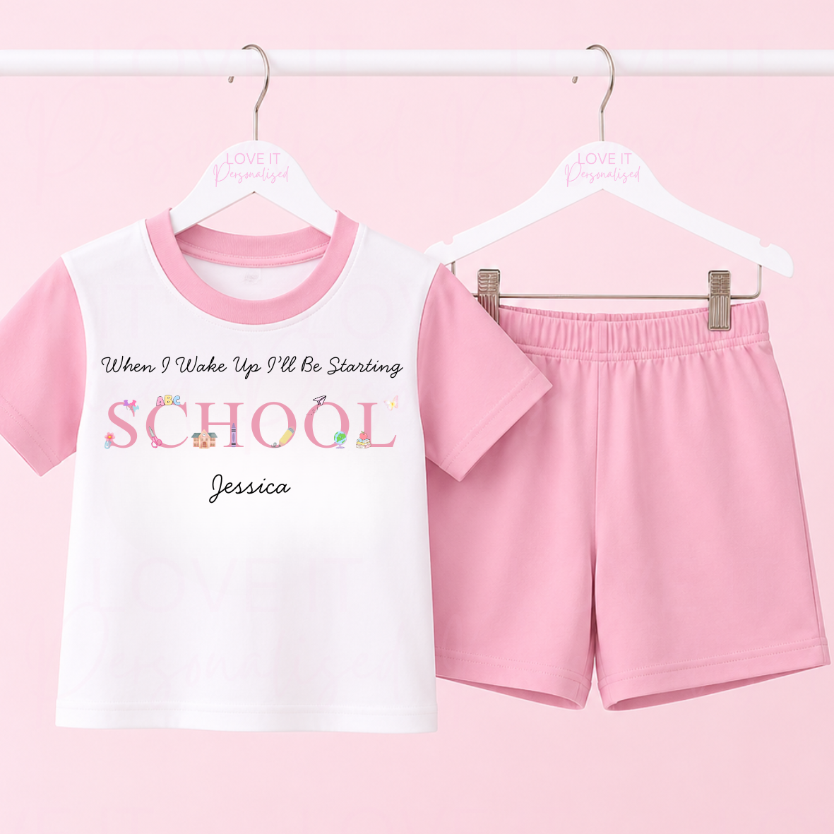 Personalised Starting Nursery/School Short/Long Pyjamas