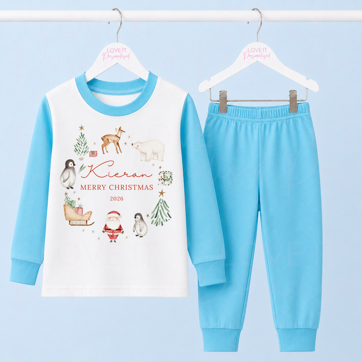Personalised Christmas Wreath Pyjamas