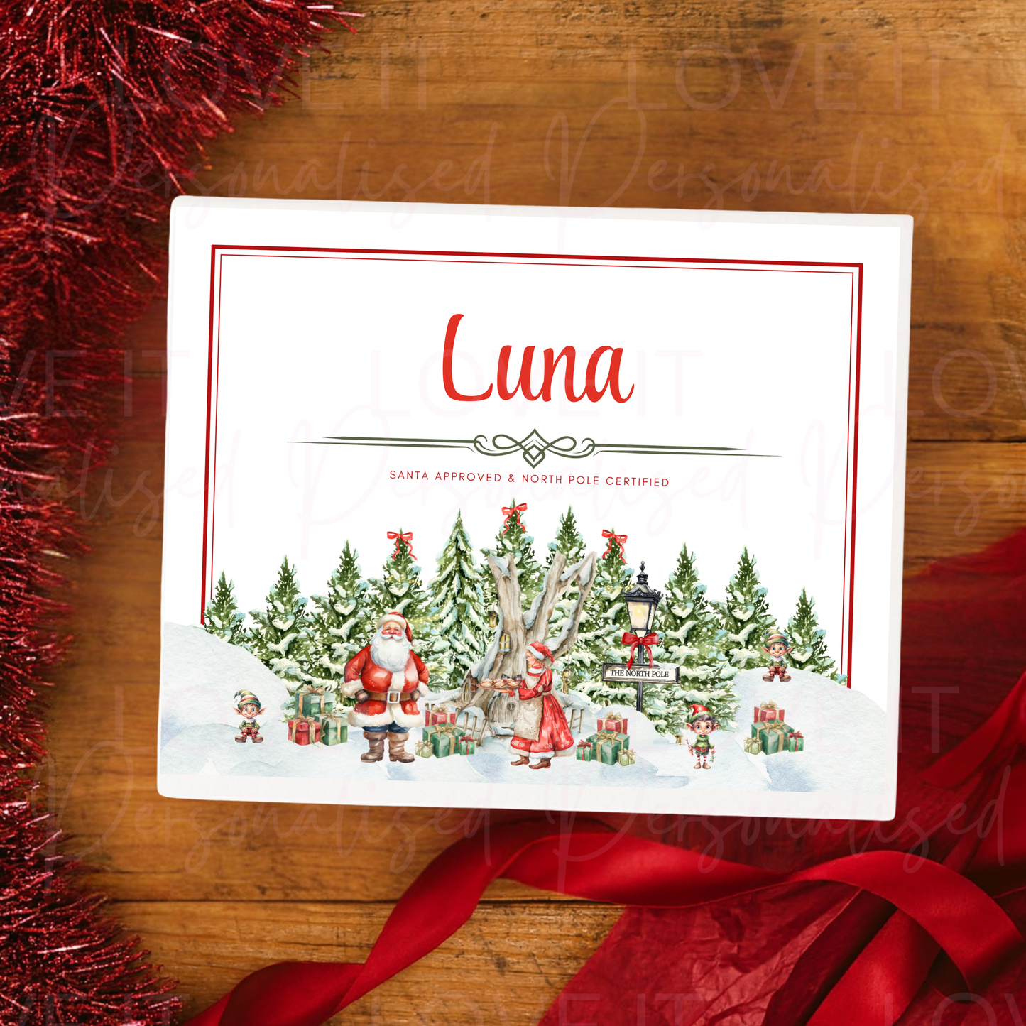Personalised Christmas Magnetic Gift Box - North Pole Village Design