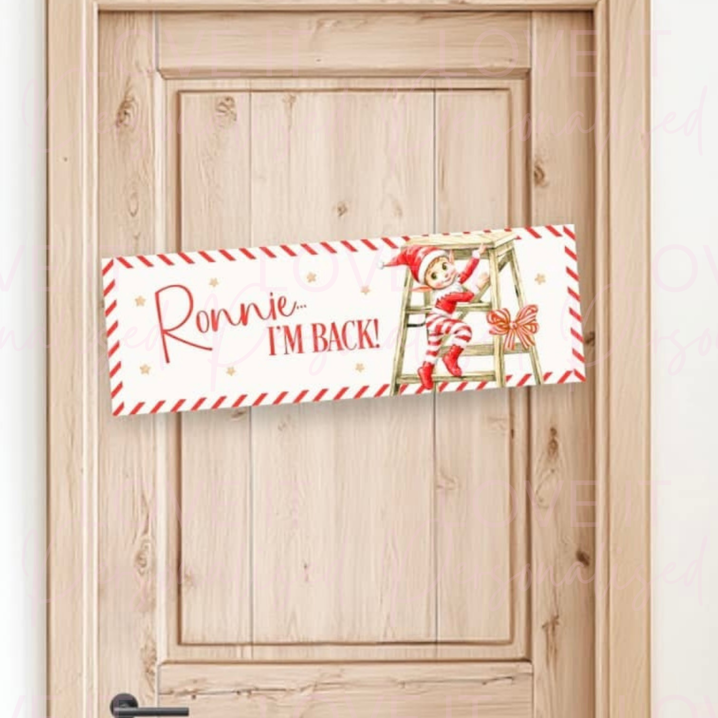 Personalised Elf Arrival PVC Banner (Clearance)