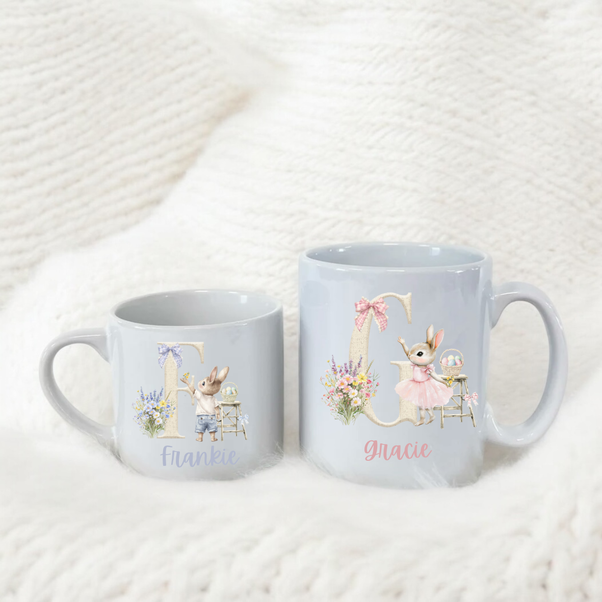 Personalised Bunny Initial Easter Mug - 6oz & 11oz