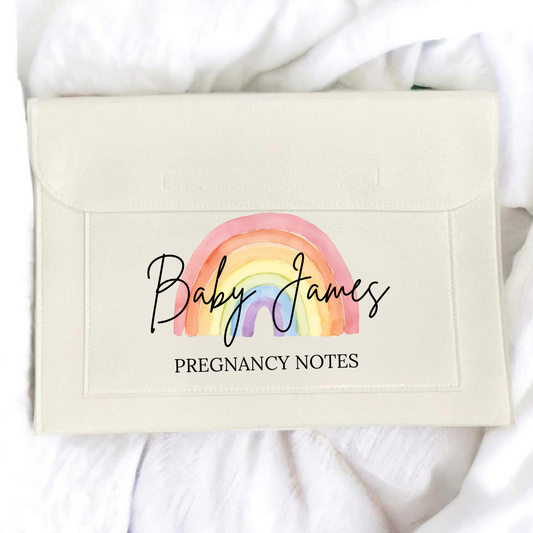 Personalised Rainbow Pregnancy/Maternity Notes Folder