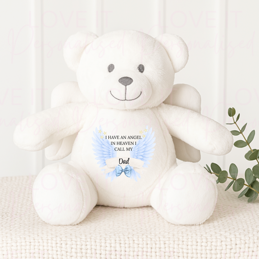 I Have A Angel In Heaven I Call My… Angel Teddy - Pink/Blue/Gold/Silver