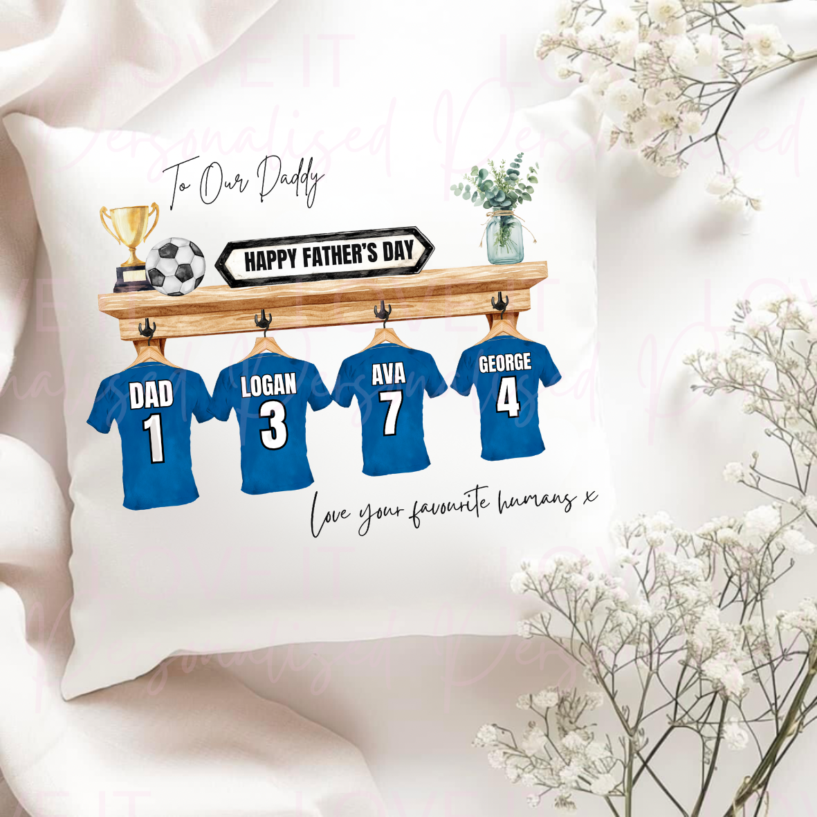 Personalised Happy Father’s Day Football Cushion