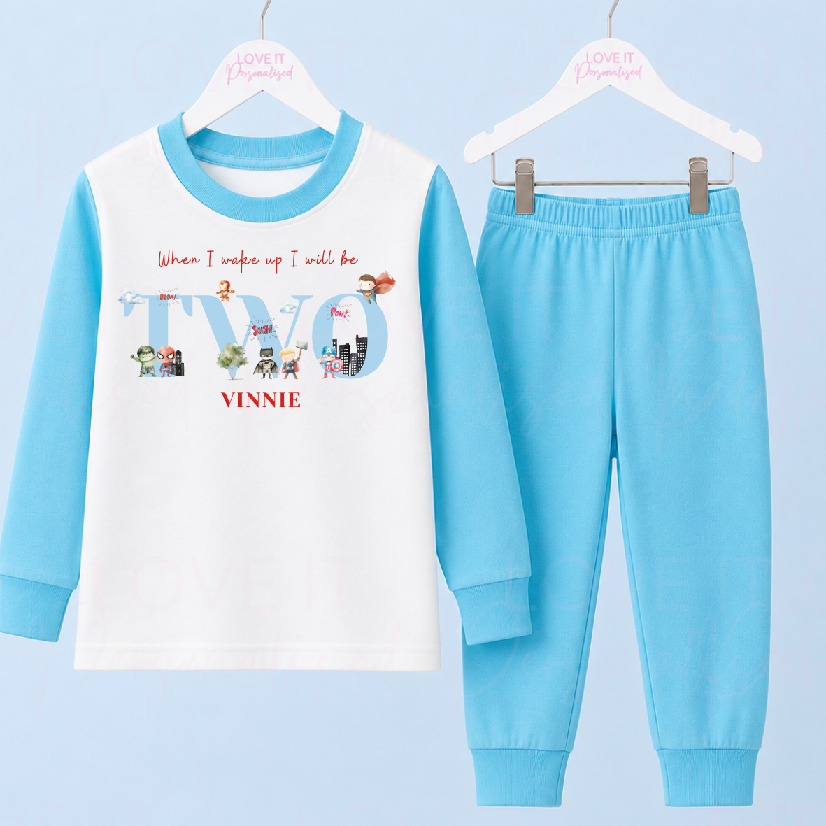 Personalised Superhero Birthday Pyjamas