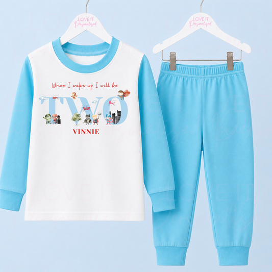 Personalised Superhero Birthday Pyjamas