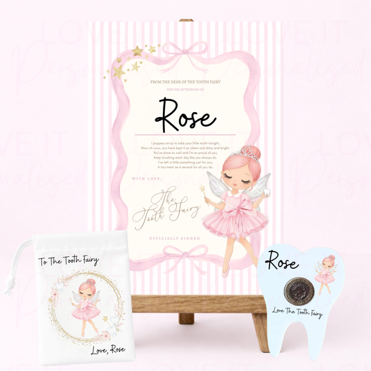 Personalised Tooth Fairy Set - Pink/Blue