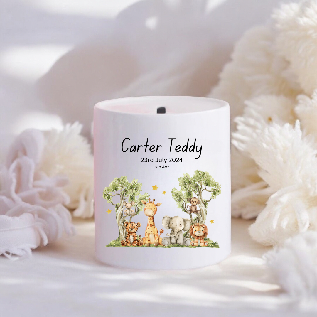 Personalised Safari Animal Money Box