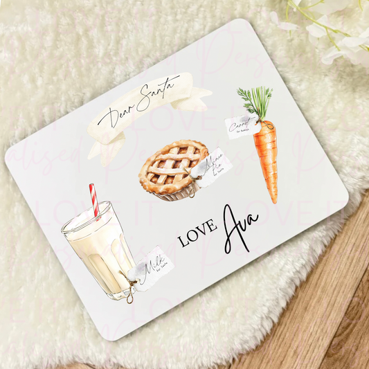 Personalised Santa Treat Board - Mince Pie Or Cookies