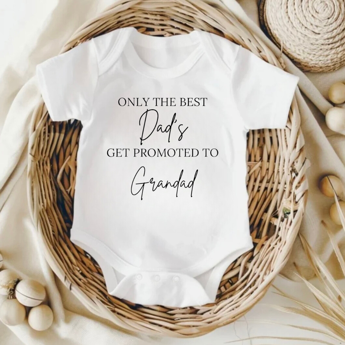 Promoted To Grandad Baby Bodysuit