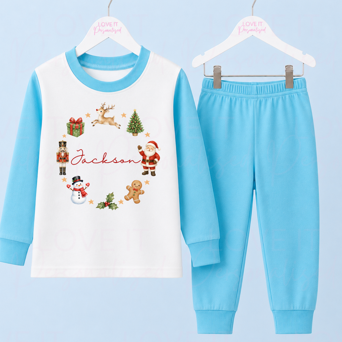 Personalised Christmas Wreath Pyjamas