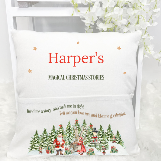 Personalised Christmas Pocket Cushion - Santa Design