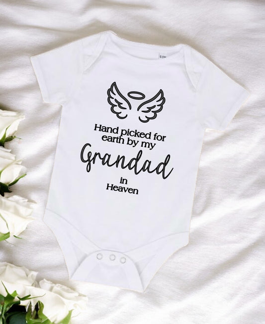 ‘Hand picked for earth by my Grandad’ Baby Bodysuit