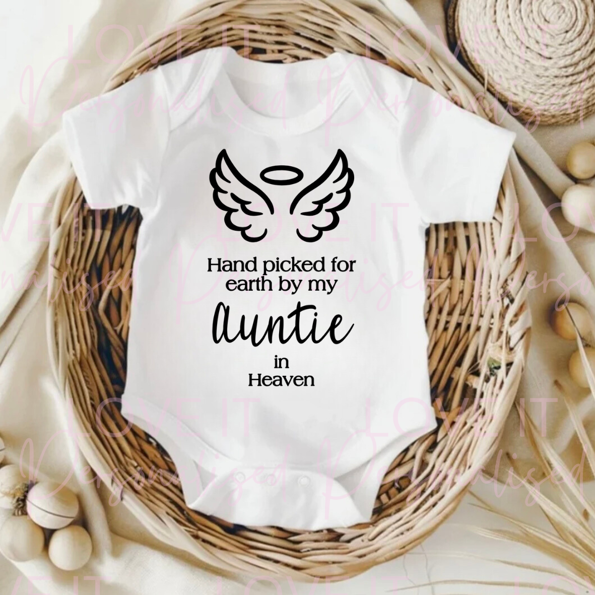 ‘Hand picked for earth by my Auntie’ Baby Bodysuit