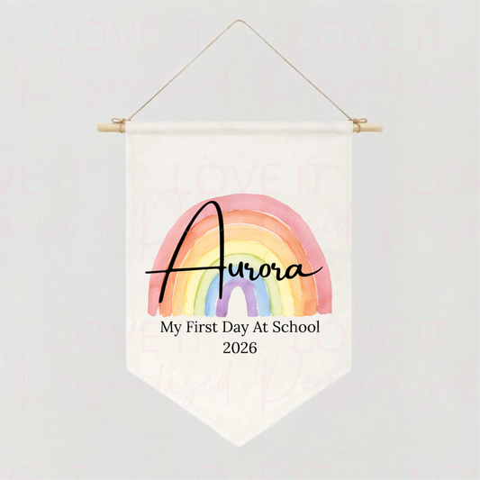 Personalised First Day Of... Nursery/School Pennant