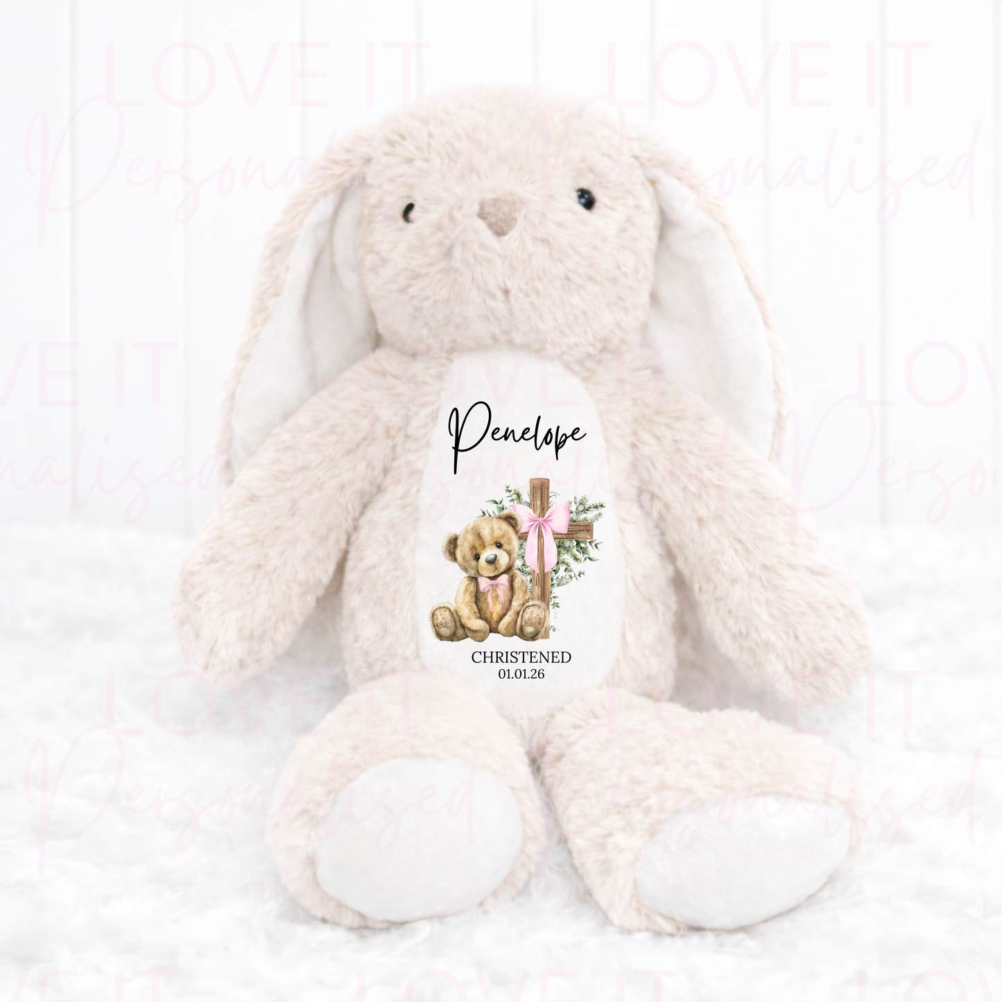 Personalised Christening Bunny Teddy