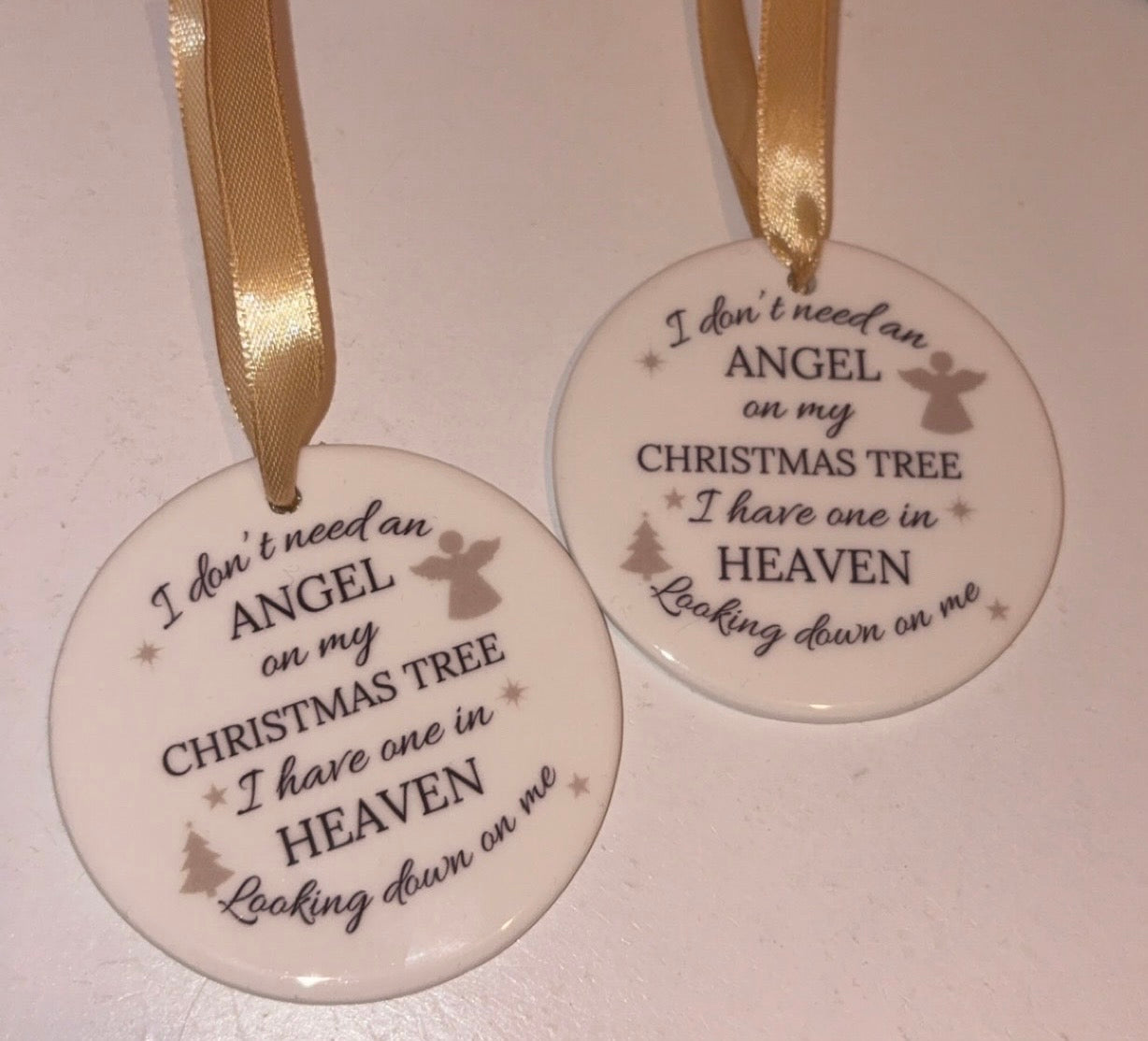 Ceramic Christmas Ornament - Angel Design