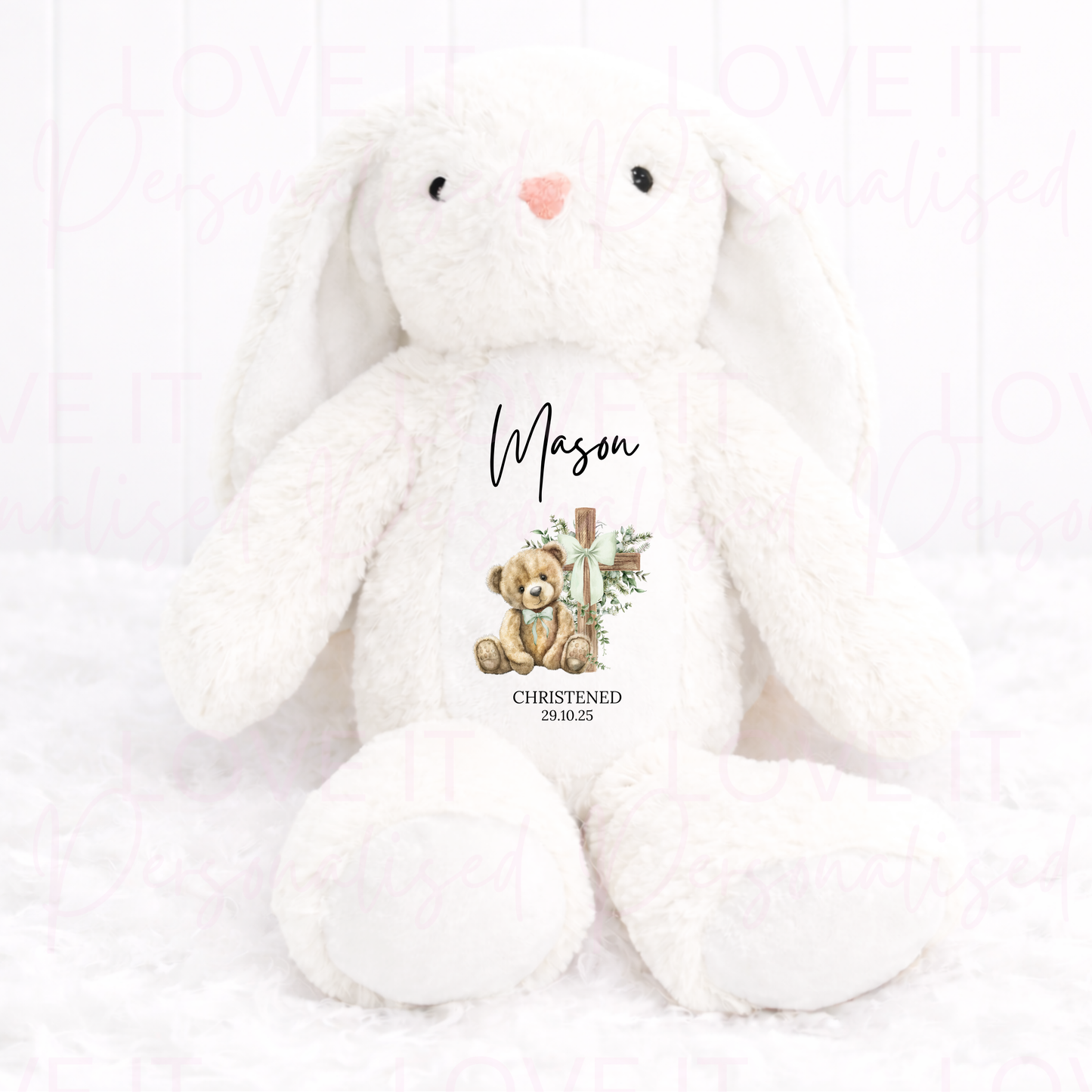 Personalised Christening Bunny Teddy
