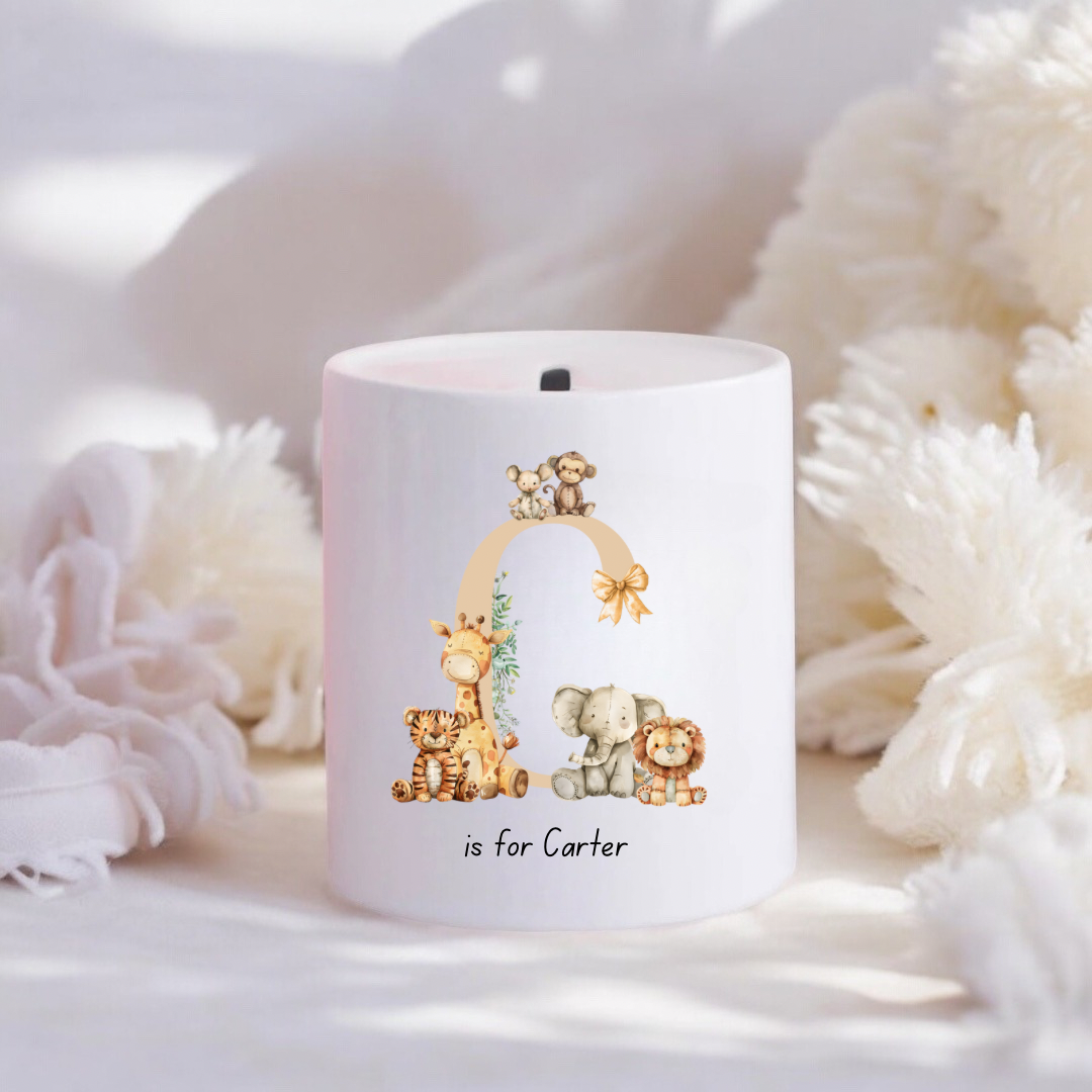 Personalised Animal Initial Money Box