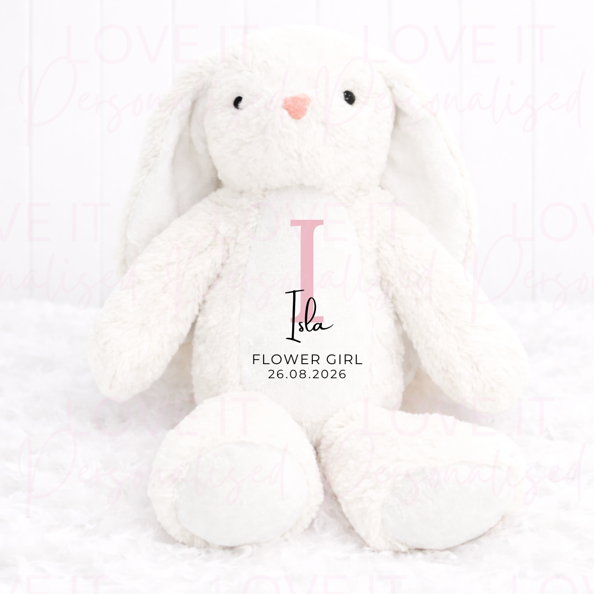 Personalised Flower Girl Bunny Teddy