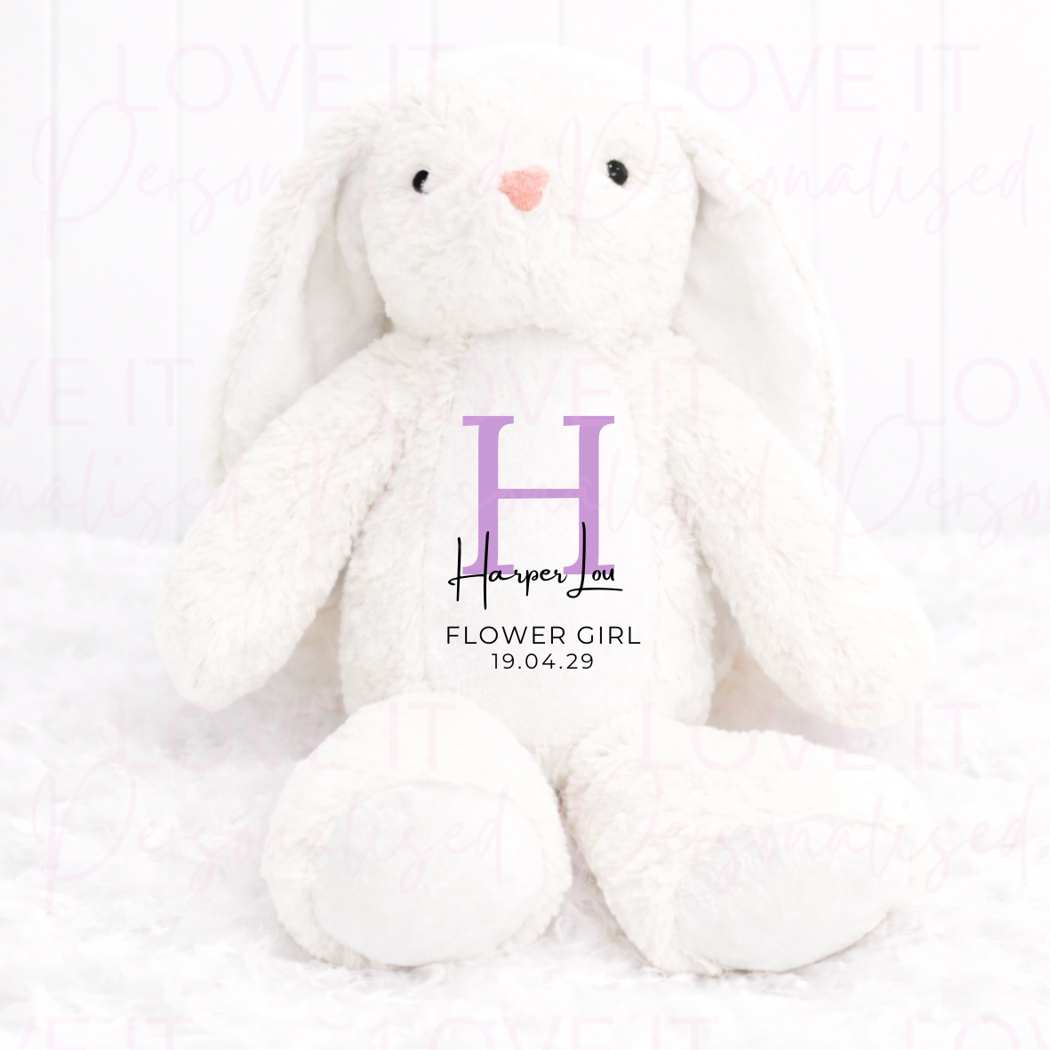 Personalised Flower Girl Bunny Teddy