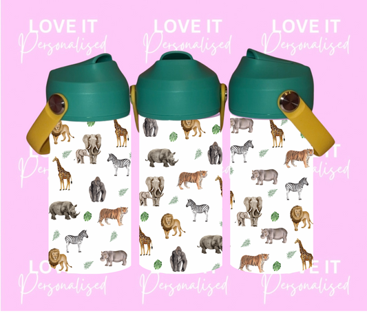 Safari Animals 12oz Water Bottle